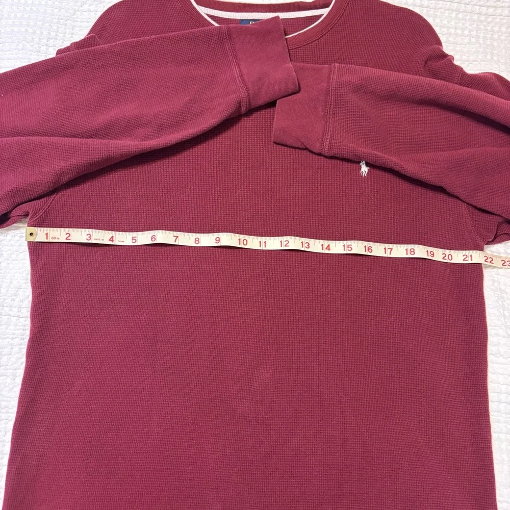 Polo Ralph Lauren XL Burgundy Waffle Knit Thermal Long Sleeve Shirt Cotton